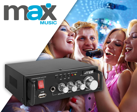 Wzmacniacz karaoke MAX AV340 z Bluetooth - 2x 50W